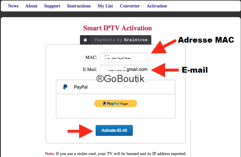 activation smart iptv